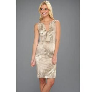Elie Tahari Nessa Sheath Dress Palm Frond Sz 10